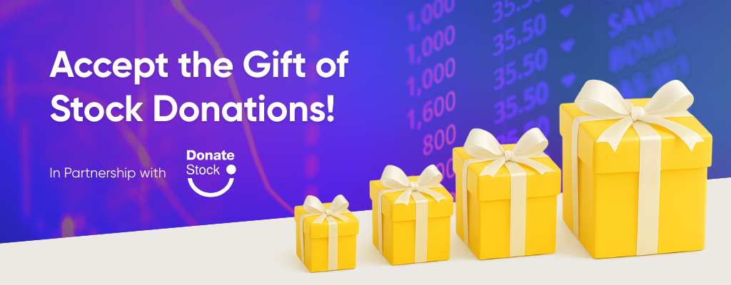 Accept the Gift of Stock Donations ad