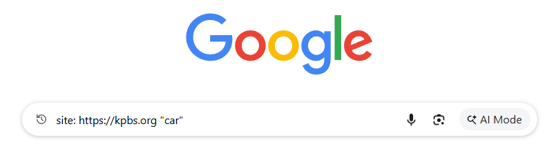 Google search of 